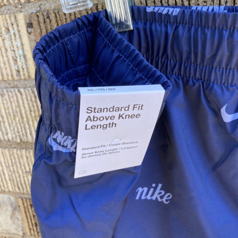 Nike‎ Men's Club Woven Allover Print Flow Shorts Size 2XL Slate Blue Workout - Picture 4 of 9